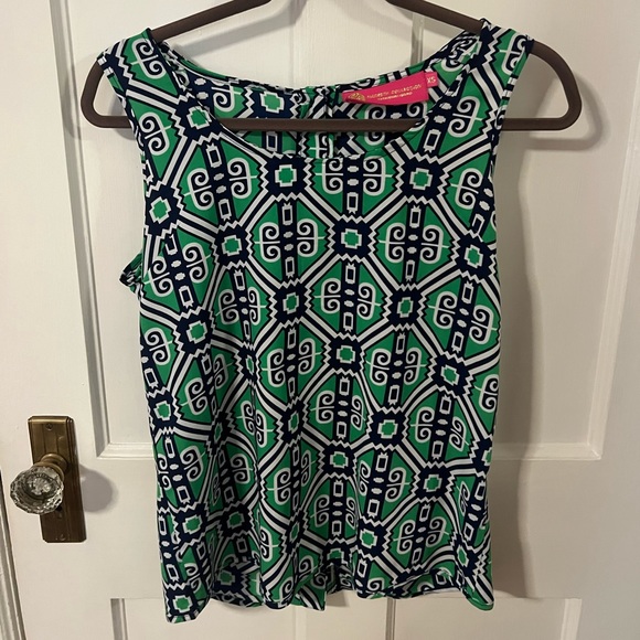 Macbeth collection XS green and blue print tank - Picture 1 of 3